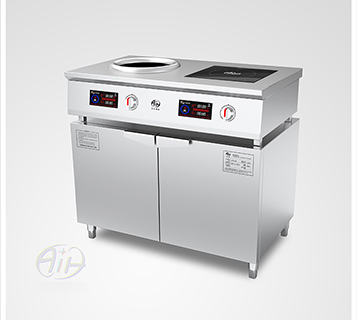 分体组合型电磁双头炒灶(平+凹) 分体组合型电磁双头炒灶(平+凹)